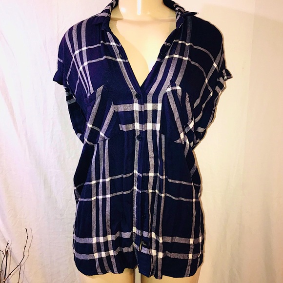 Rails Britt Button Down In Navy & White S - Picture 4 of 8
